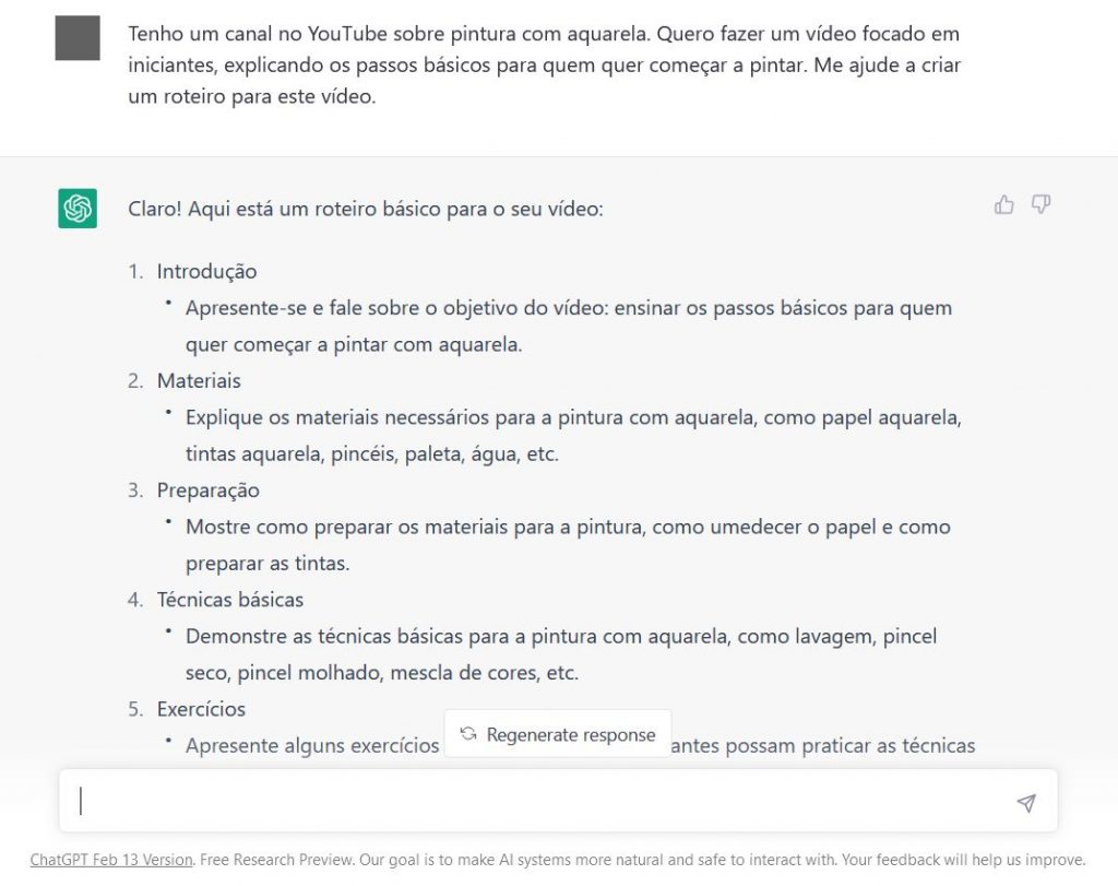 Como criar roteiro para YouTube com ChatGPT