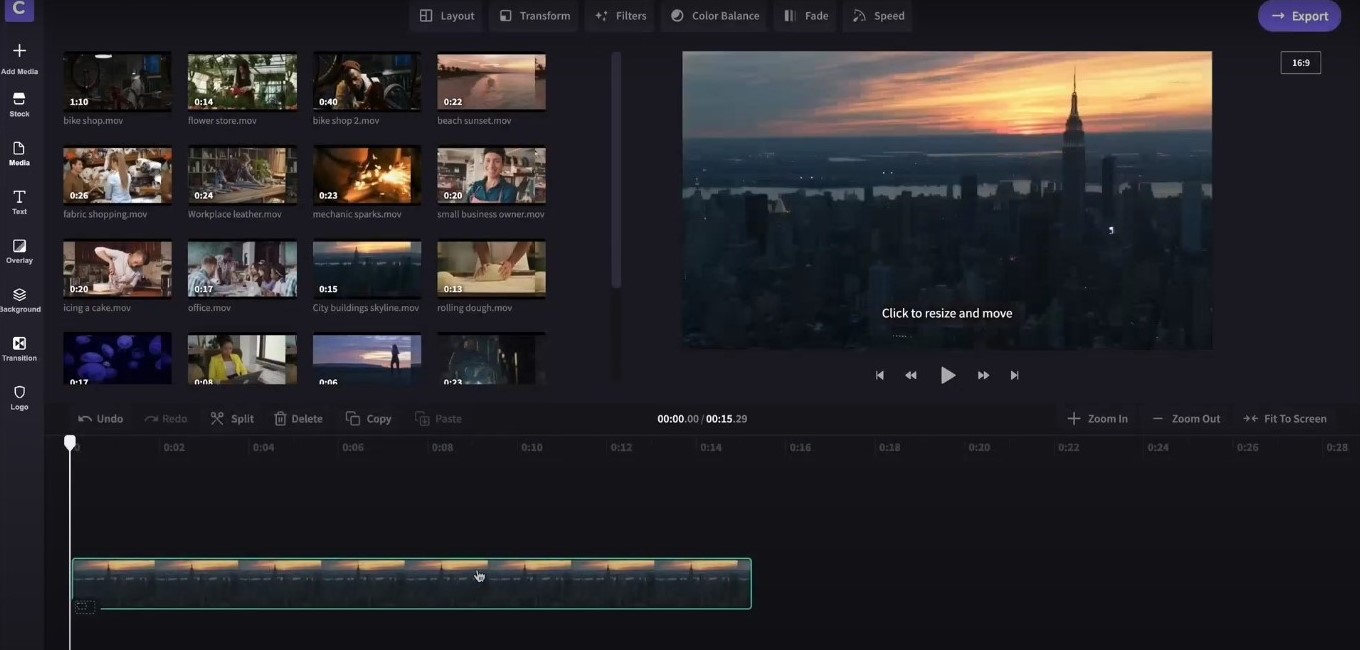 editor de vídeo fácil de usar clipchamp
