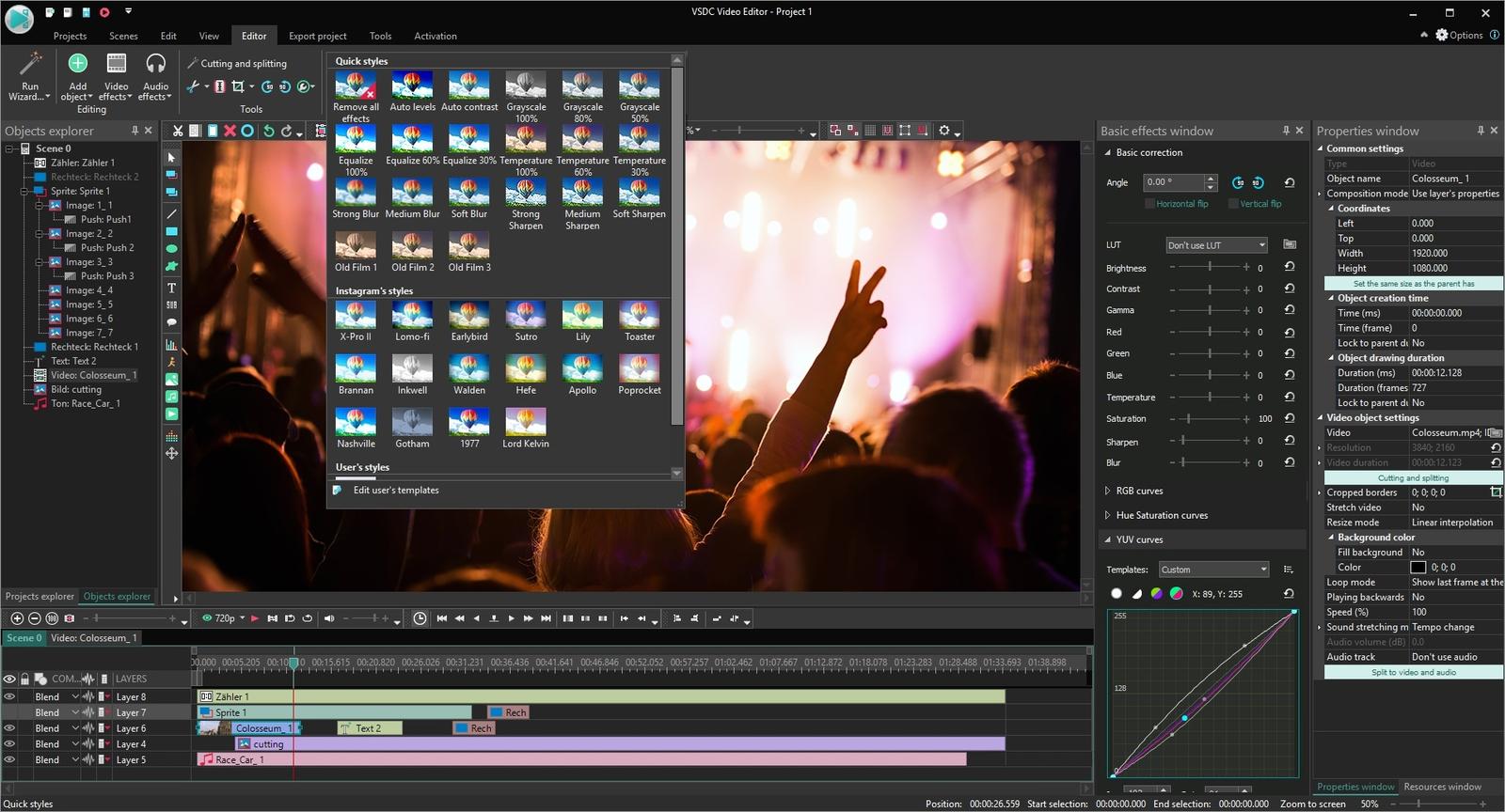 editor de vídeo fácil de usar vsdc free video